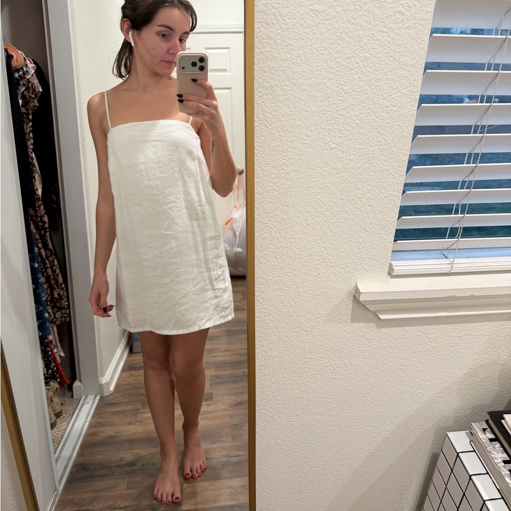 Posse White Linen Mini Dress